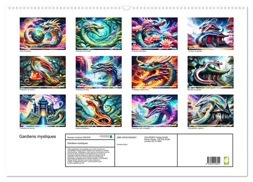 Gardiens mystiques (CALVENDO Calendrier mensuel 2026)