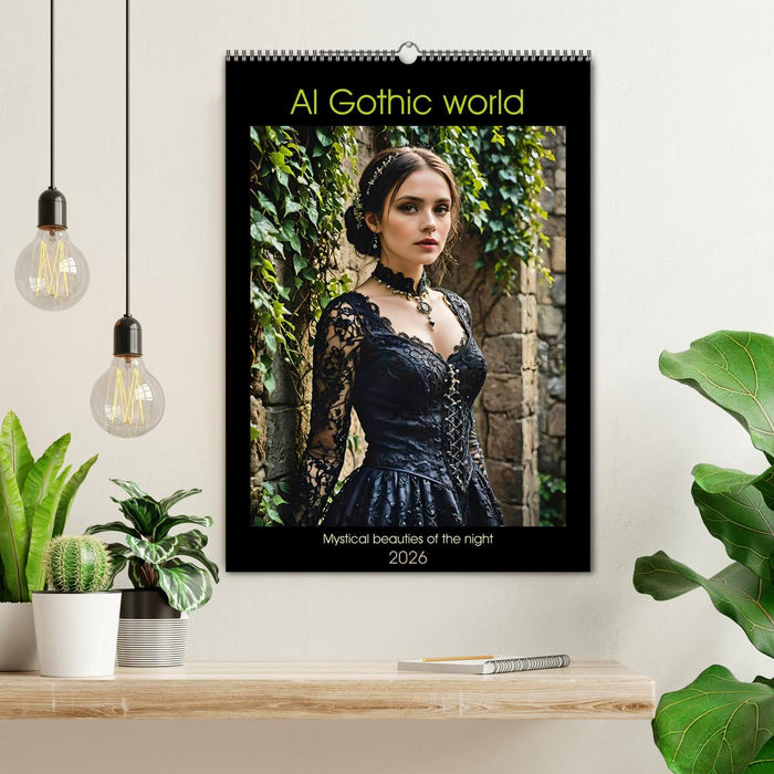 AI Gothic world - Mystical beauties of the night (CALVENDO Monthly Calendar 2026)