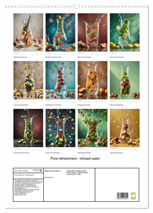 Pure refreshment - Infused water (CALVENDO Monthly Calendar 2026)