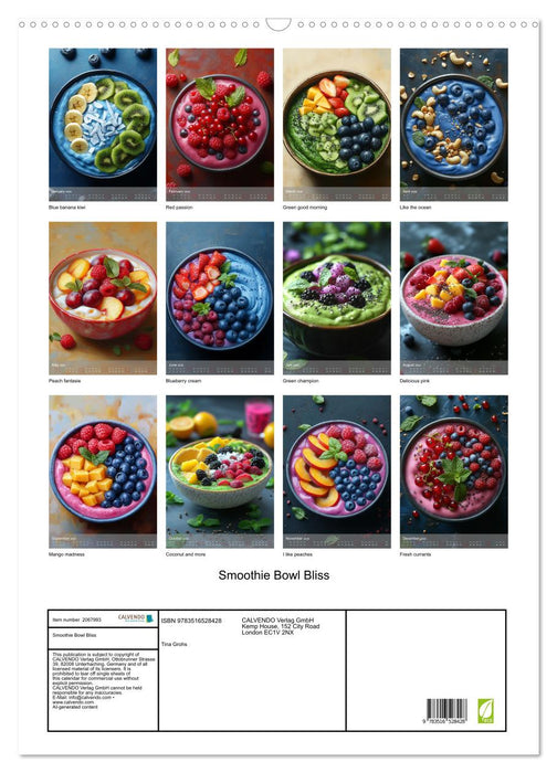 Smoothie Bowl Bliss (CALVENDO Monthly Calendar 2026)