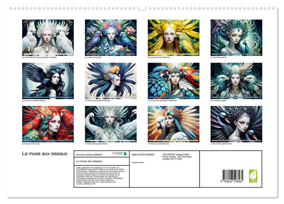 La muse aux oiseaux (CALVENDO Calendrier supérieur 2026)