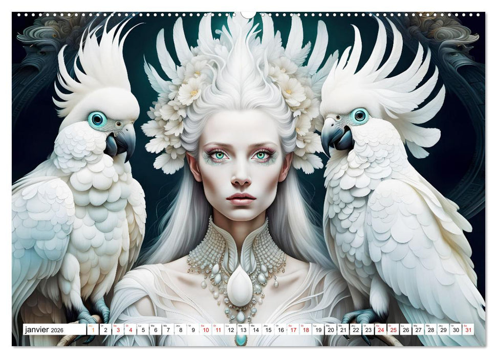 La muse aux oiseaux (CALVENDO Calendrier supérieur 2026)