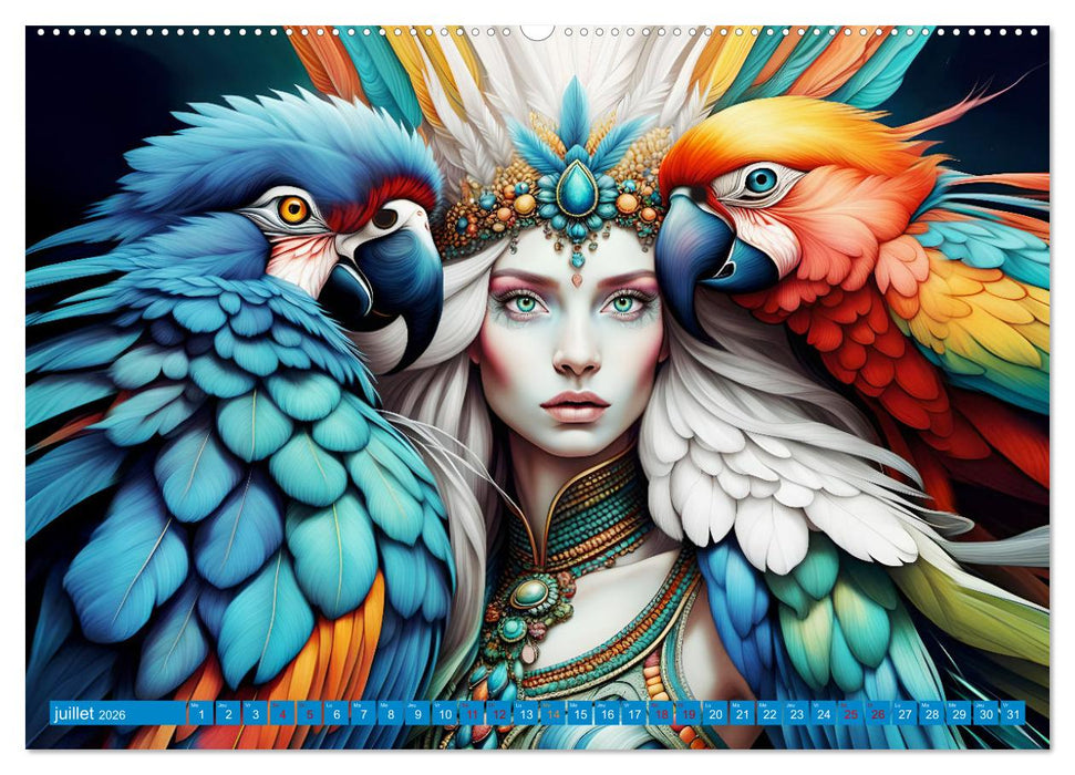 La muse aux oiseaux (CALVENDO Calendrier supérieur 2026)