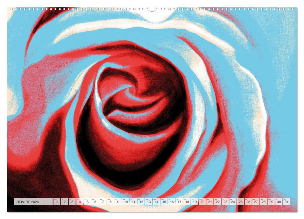Roses peintes (CALVENDO Calendrier supérieur 2026)