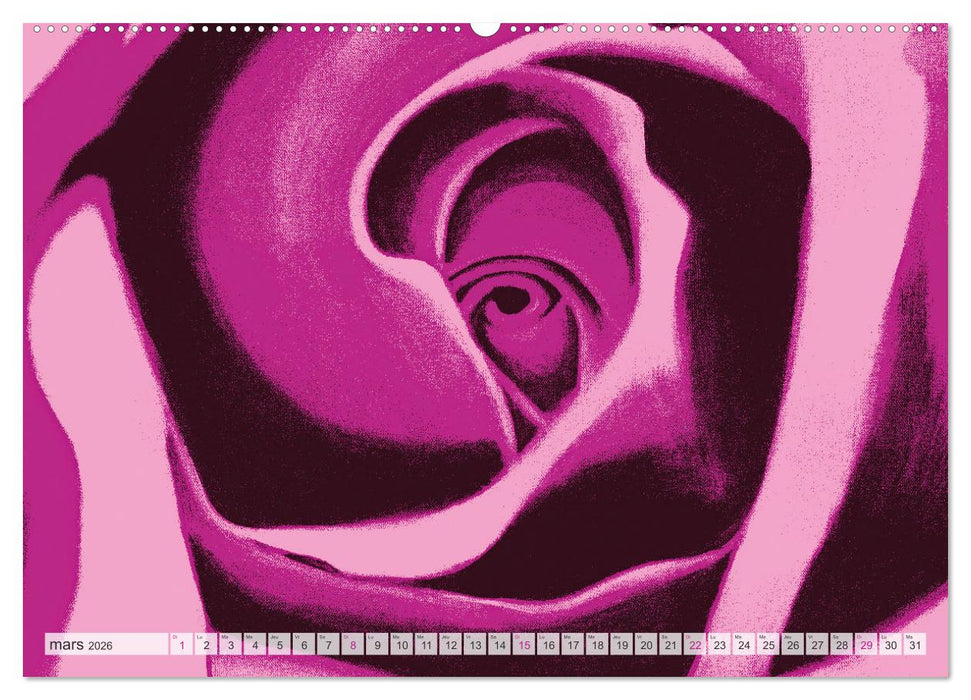 Roses peintes (CALVENDO Calendrier supérieur 2026)