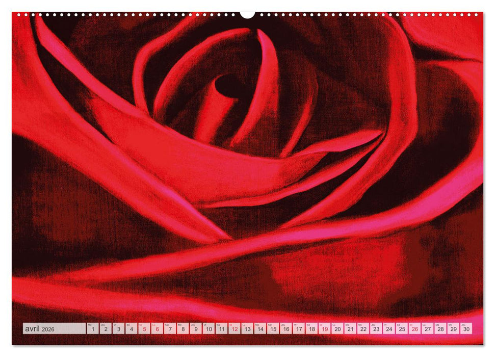 Roses peintes (CALVENDO Calendrier supérieur 2026)