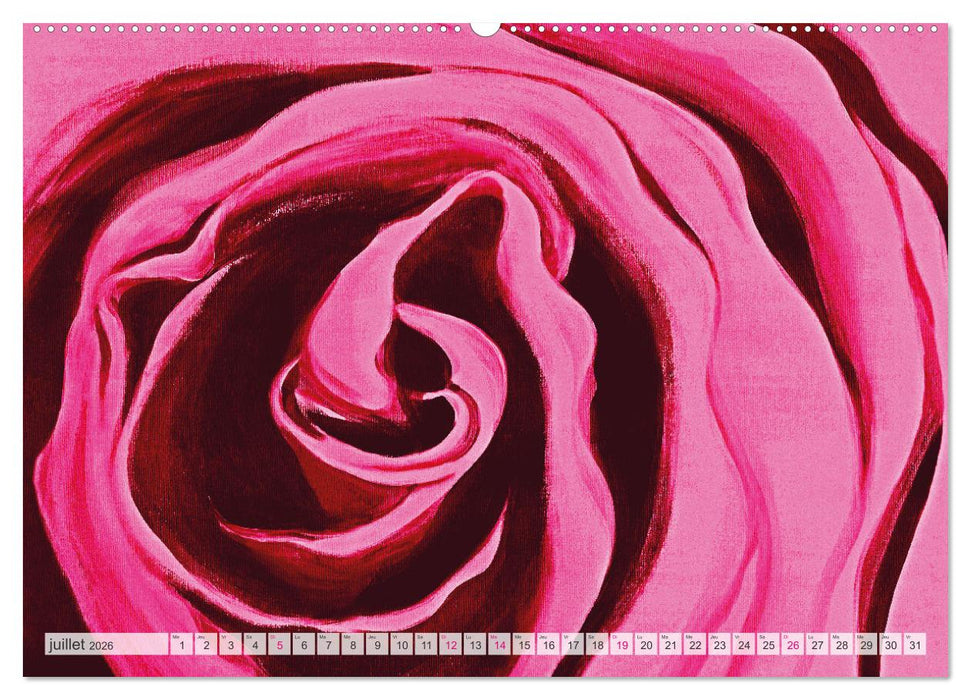 Roses peintes (CALVENDO Calendrier supérieur 2026)