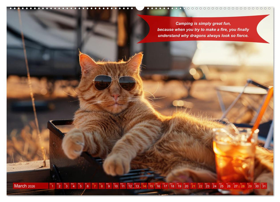 Funny charming animals as campers (CALVENDO Premium-Calendar 2026)