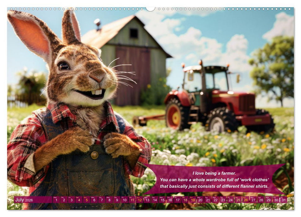 Funny charming animals as farmers (CALVENDO Premium-Calendar 2026)