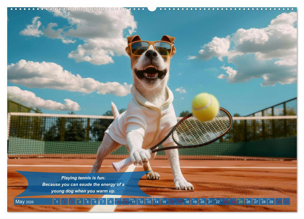 Funny animals as tennis players (CALVENDO Premium-Calendar 2026)