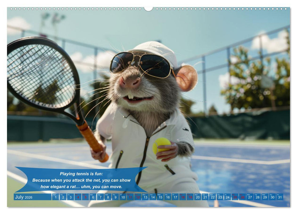 Funny animals as tennis players (CALVENDO Premium-Calendar 2026)
