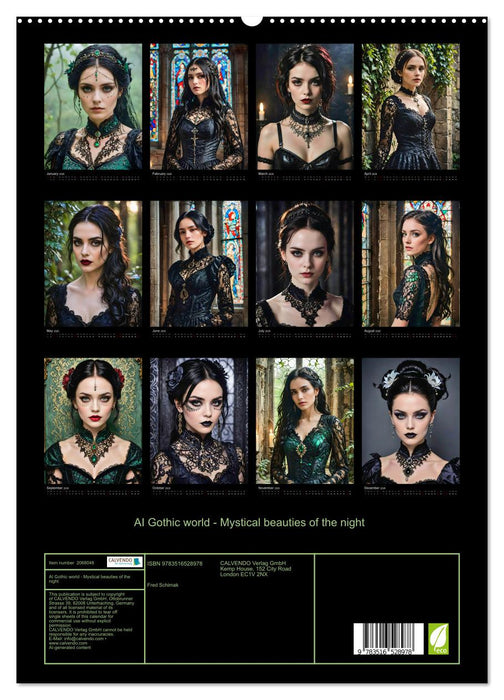 AI Gothic world - Mystical beauties of the night (CALVENDO Premium-Calendar 2026)