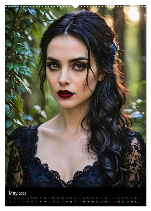 AI Gothic world - Mystical beauties of the night (CALVENDO Premium-Calendar 2026)
