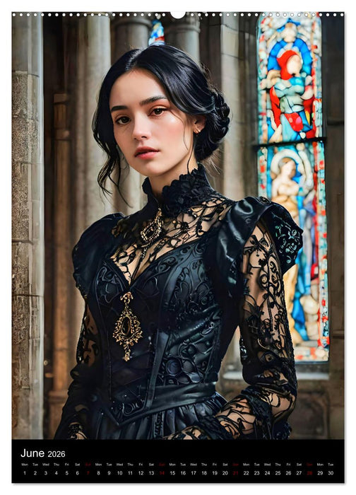 AI Gothic world - Mystical beauties of the night (CALVENDO Premium-Calendar 2026)