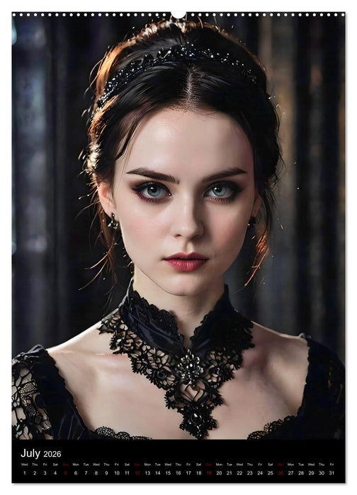 AI Gothic world - Mystical beauties of the night (CALVENDO Premium-Calendar 2026)