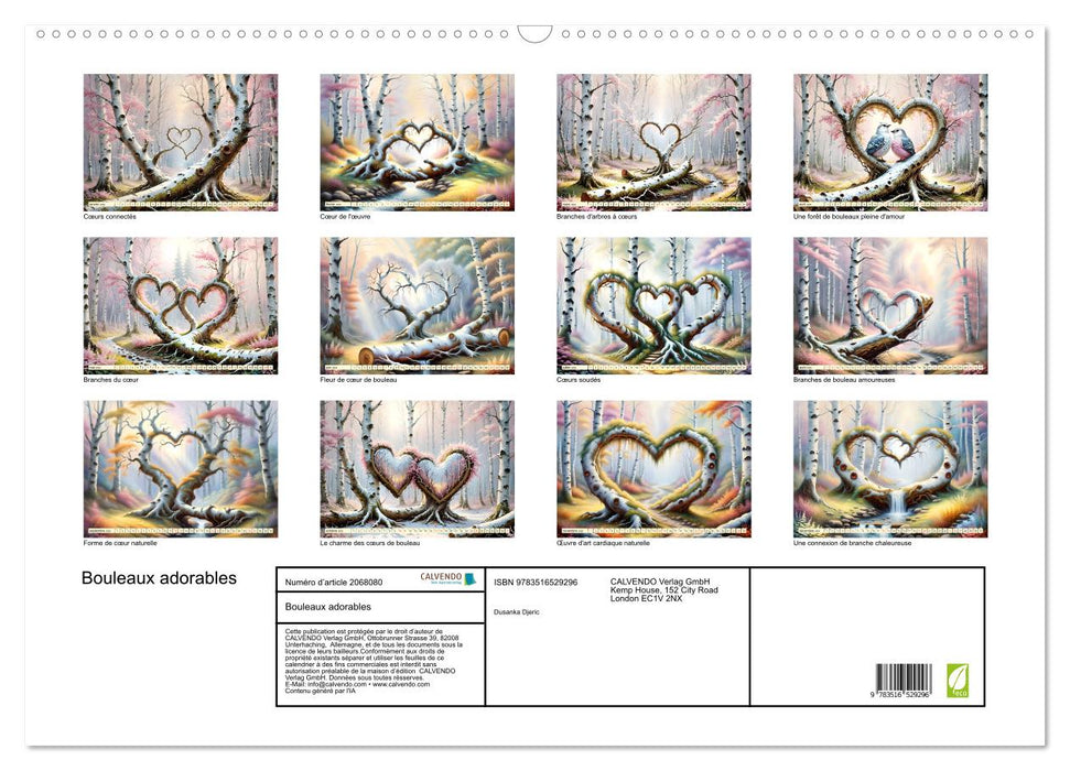 Bouleaux adorables (CALVENDO Calendrier mensuel 2026)