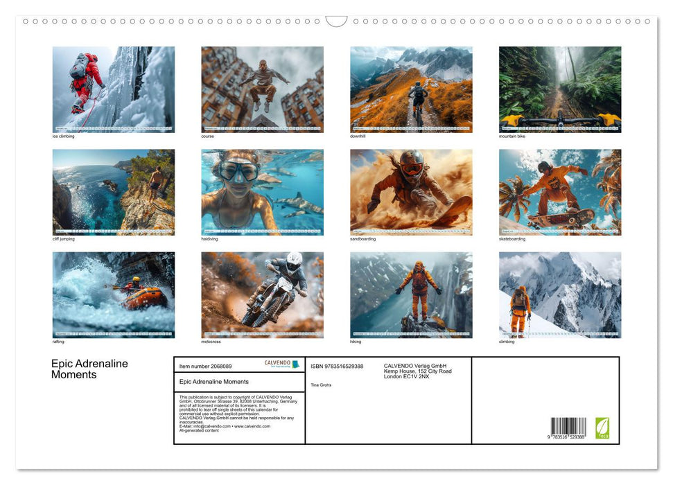 Epic Adrenaline Moments (CALVENDO Monthly Calendar 2026)