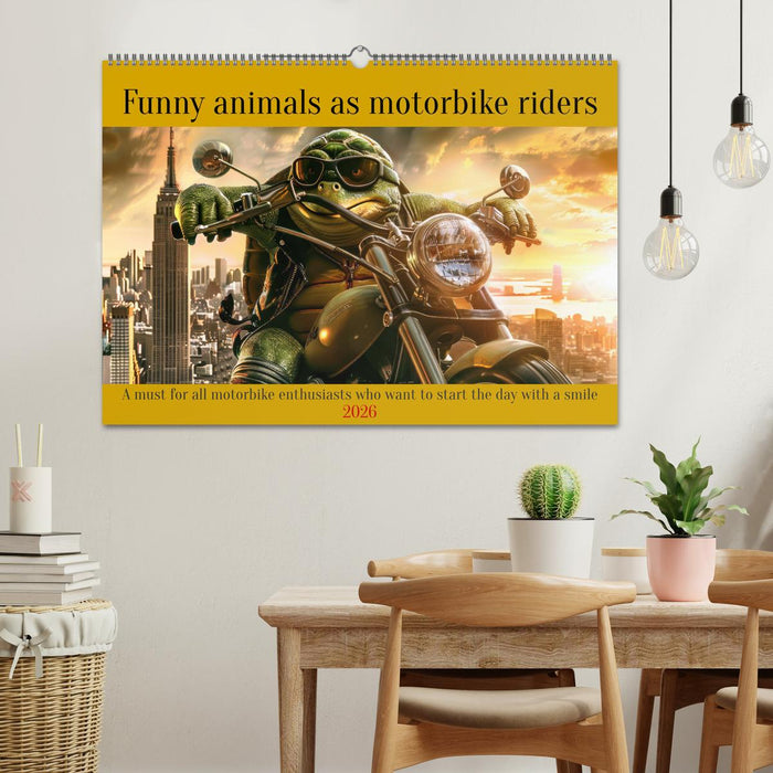 Funny animals as motorbike riders (CALVENDO Monthly Calendar 2026)