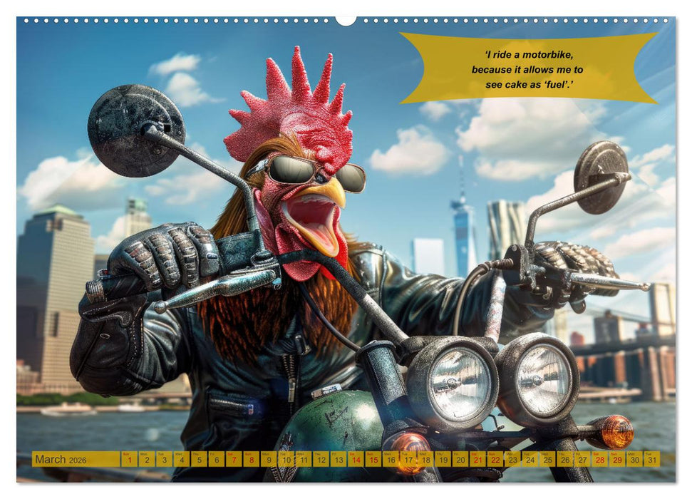 Funny animals as motorbike riders (CALVENDO Monthly Calendar 2026)