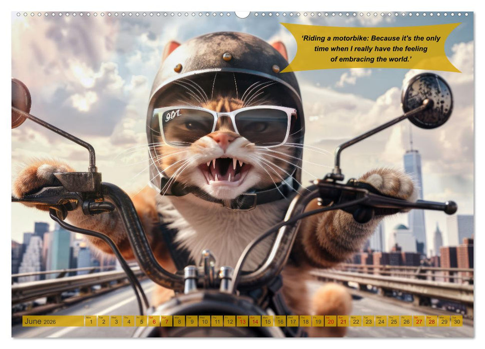 Funny animals as motorbike riders (CALVENDO Monthly Calendar 2026)