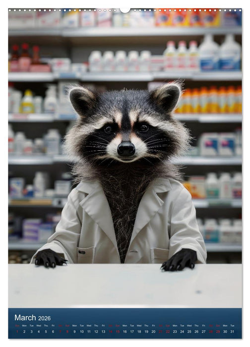 Funny animals in a pharmacist outfit (CALVENDO Monthly Calendar 2026)