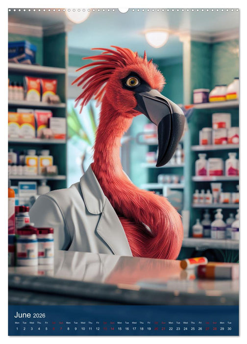 Funny animals in a pharmacist outfit (CALVENDO Monthly Calendar 2026)