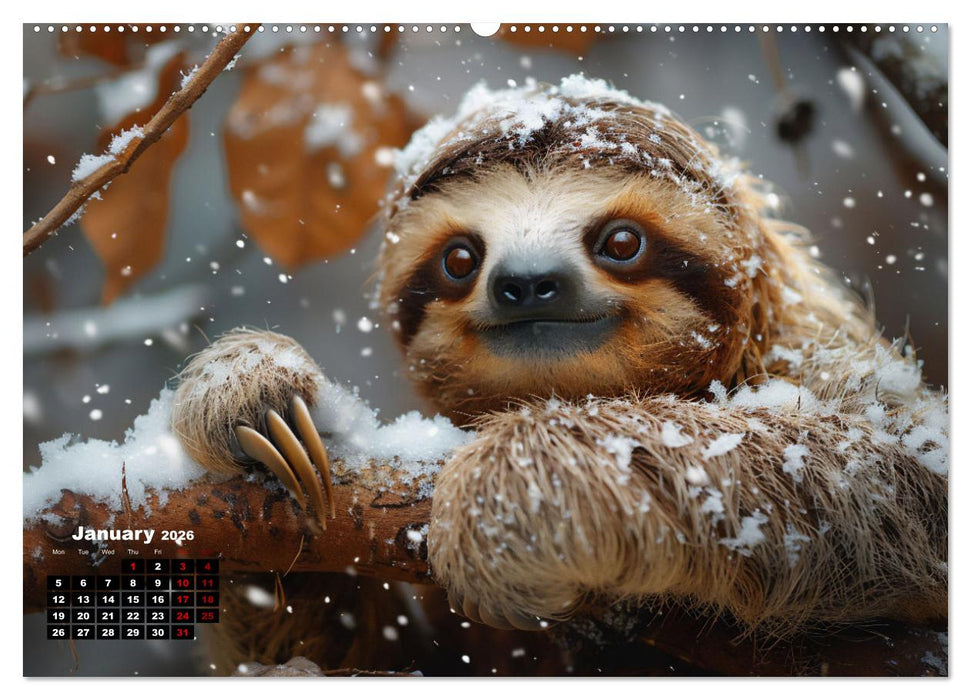sweet sloths - relaxed throughout the year (CALVENDO Monthly Calendar 2026)