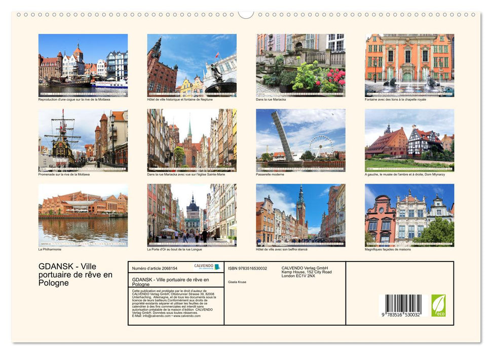 GDANSK - Ville portuaire de rêve en Pologne (CALVENDO Calendrier supérieur 2026)