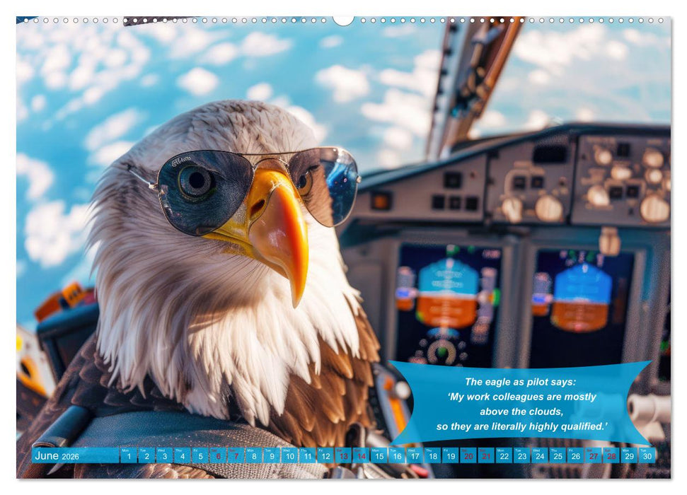 Funny charming animals as pilots (CALVENDO Premium-Calendar 2026)
