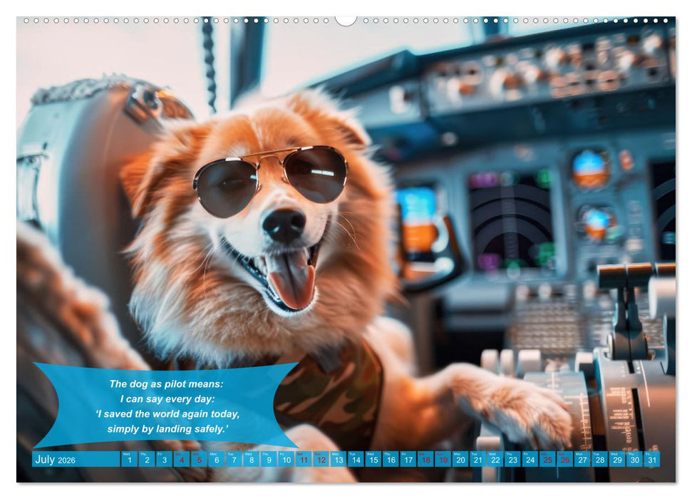 Funny charming animals as pilots (CALVENDO Premium-Calendar 2026)