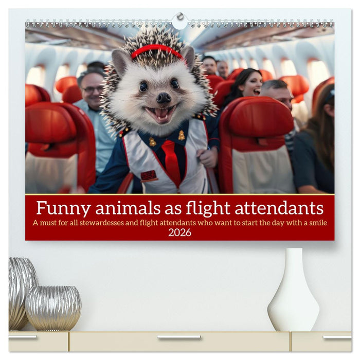 Funny animals as flight attendants (CALVENDO Premium-Calendar 2026)