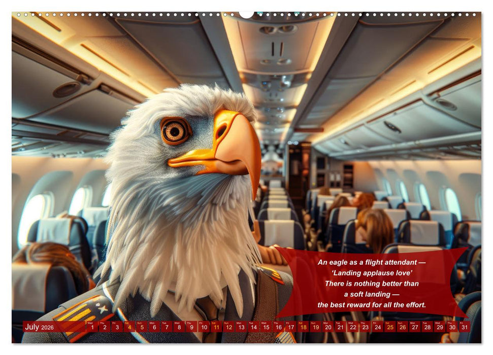 Funny animals as flight attendants (CALVENDO Premium-Calendar 2026)