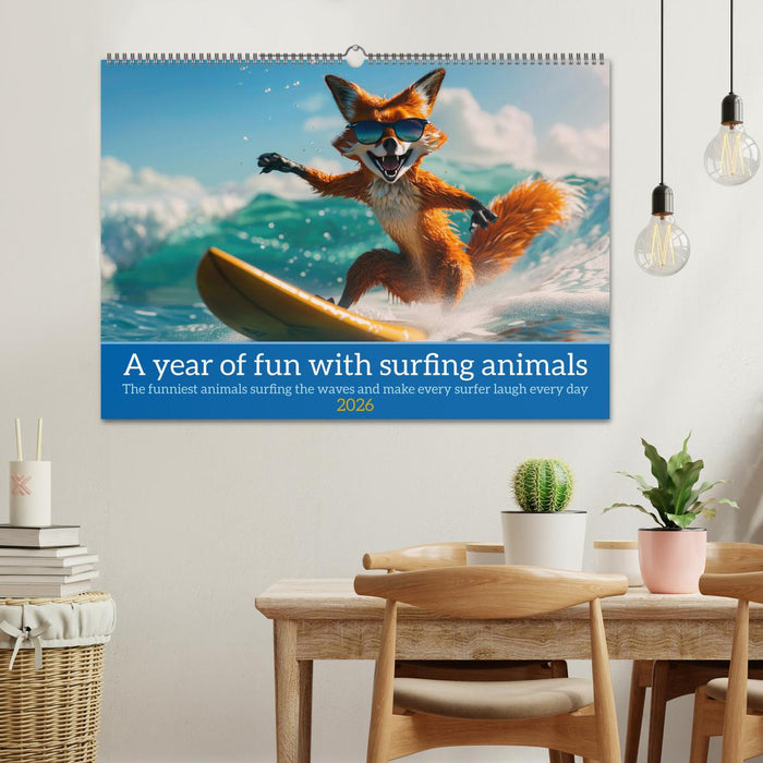 A year of fun with surfing animals (CALVENDO Monthly Calendar 2026)