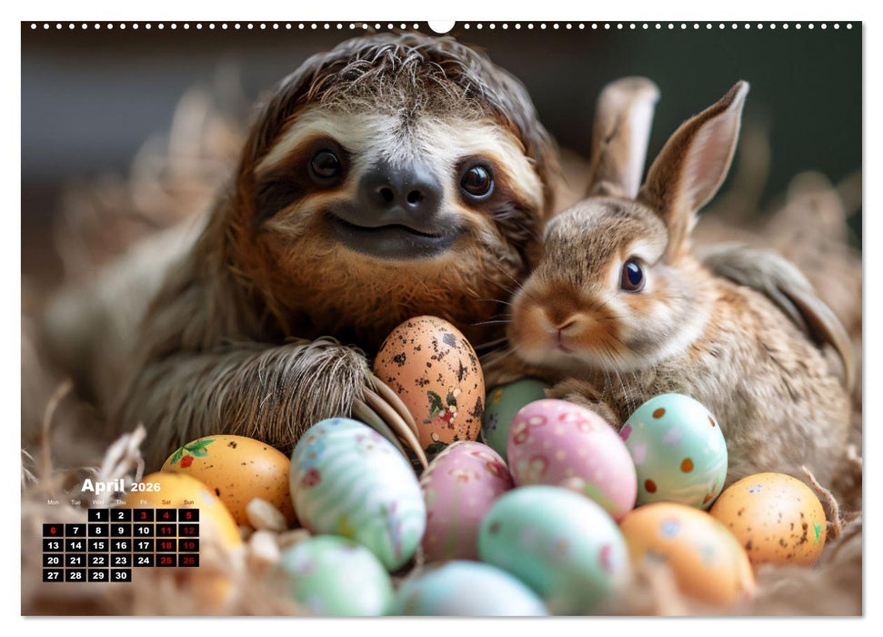 sweet sloths - relaxed throughout the year (CALVENDO Premium-Calendar 2026)