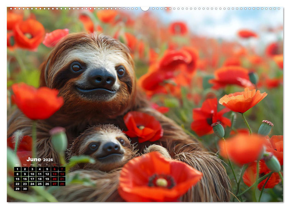 sweet sloths - relaxed throughout the year (CALVENDO Premium-Calendar 2026)