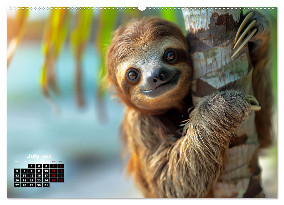 sweet sloths - relaxed throughout the year (CALVENDO Premium-Calendar 2026)