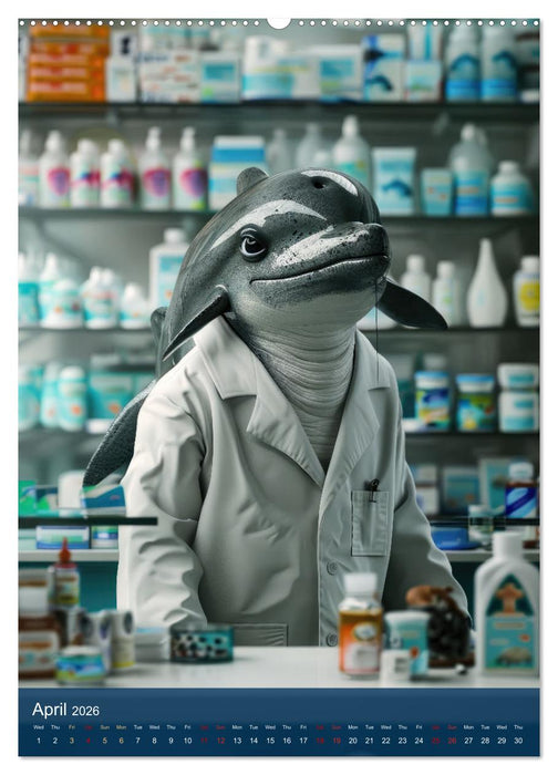 Funny animals in a pharmacist outfit (CALVENDO Premium-Calendar 2026)