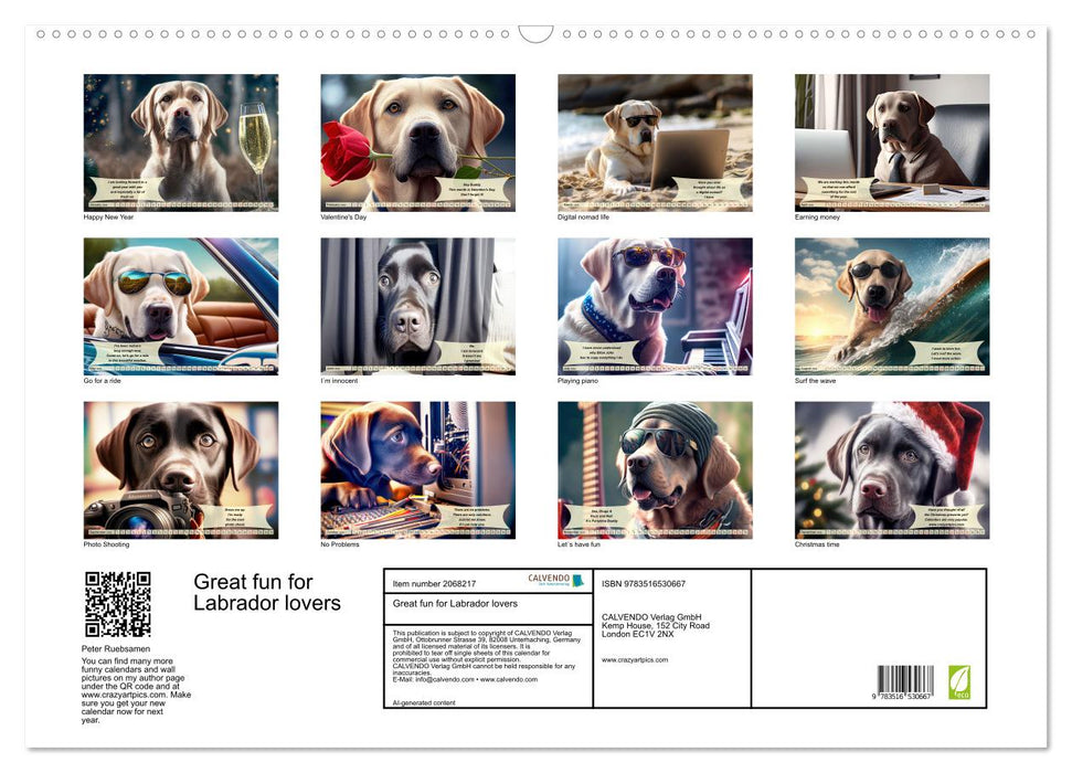 Great fun for Labrador lovers (CALVENDO Monthly Calendar 2026)