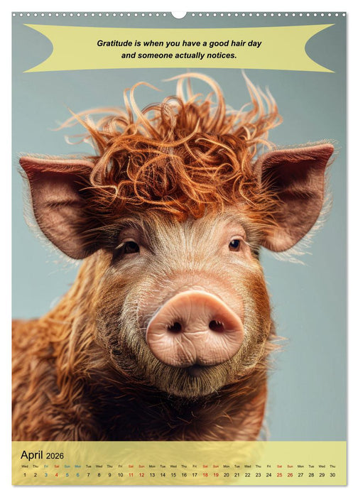 A year of greatfullness with funny animals (CALVENDO Monthly Calendar 2026)