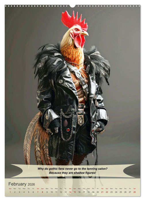 Funny animals in gothic style (CALVENDO Monthly Calendar 2026)