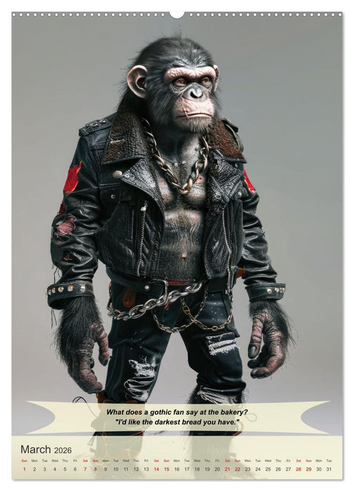Funny animals in gothic style (CALVENDO Monthly Calendar 2026)