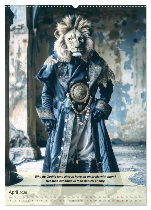 Funny animals in gothic style (CALVENDO Monthly Calendar 2026)