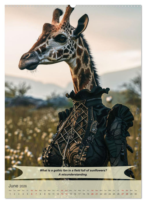Funny animals in gothic style (CALVENDO Monthly Calendar 2026)