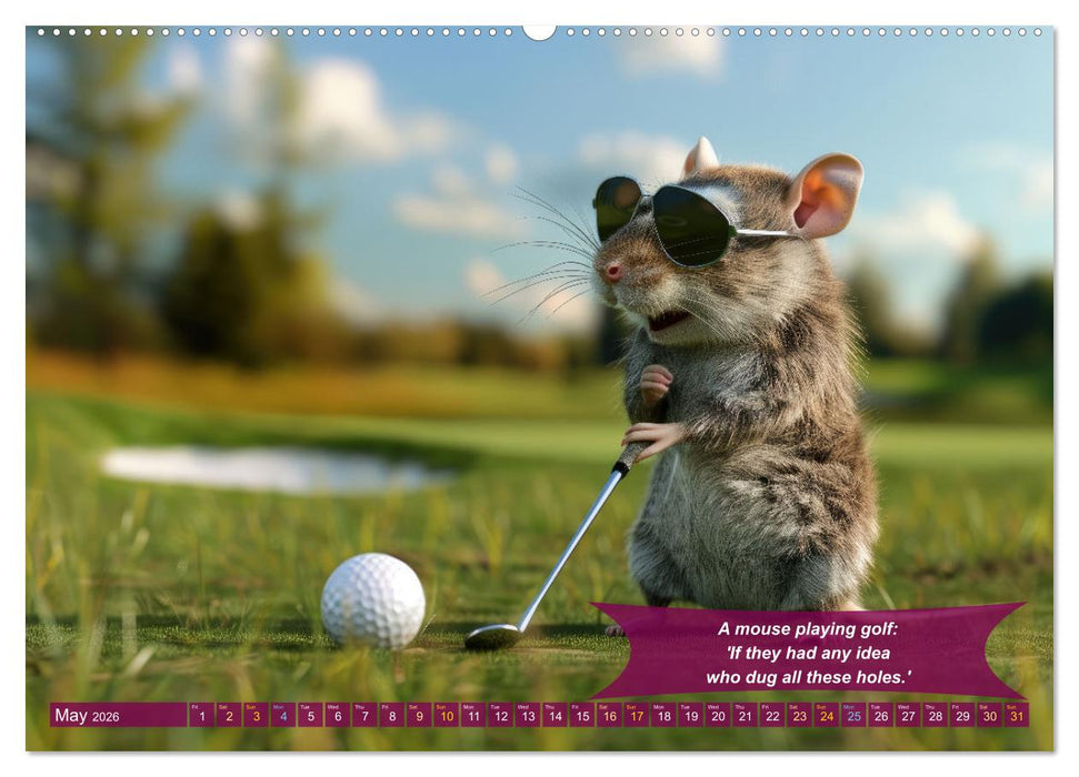Funny charming animals as golf players (CALVENDO Monthly Calendar 2026)
