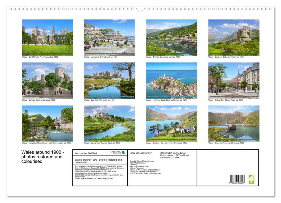 Wales around 1900 - photos restored and colourised (CALVENDO Monthly Calendar 2026)