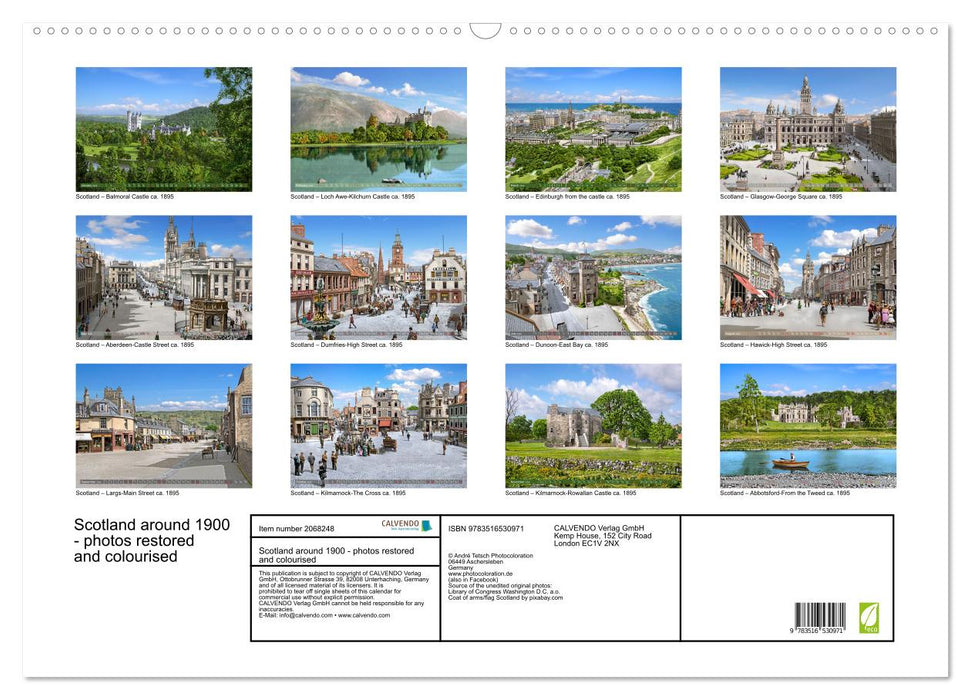 Scotland around 1900 - photos restored and colourised (CALVENDO Monthly Calendar 2026)