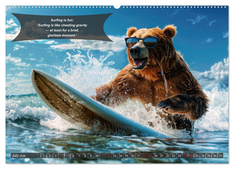 A year of fun with surfing animals (CALVENDO Premium-Calendar 2026)