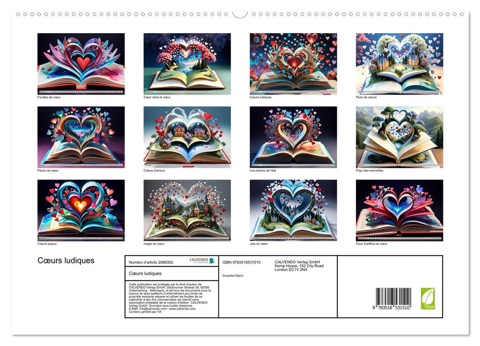 Cœurs ludiques (CALVENDO Calendrier supérieur 2026)
