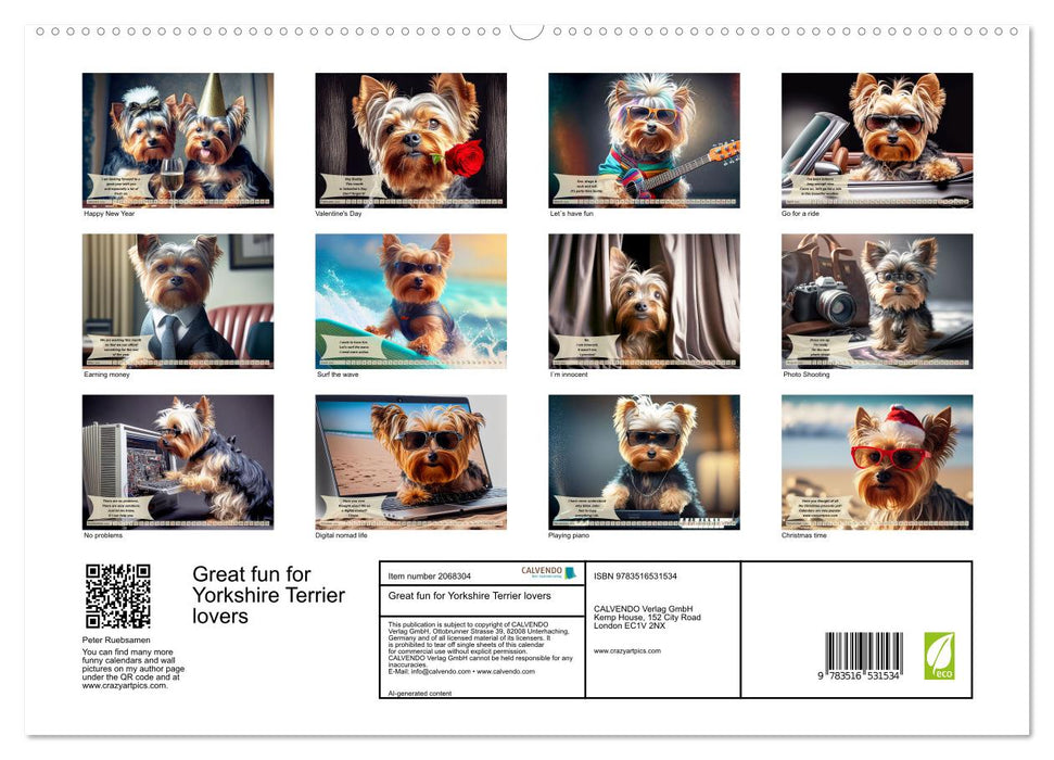 Great fun for Yorkshire Terrier lovers (CALVENDO Premium-Calendar 2026)