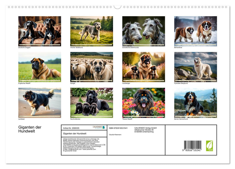 Giganten der Hundwelt (CALVENDO Premium Wandkalender 2026)